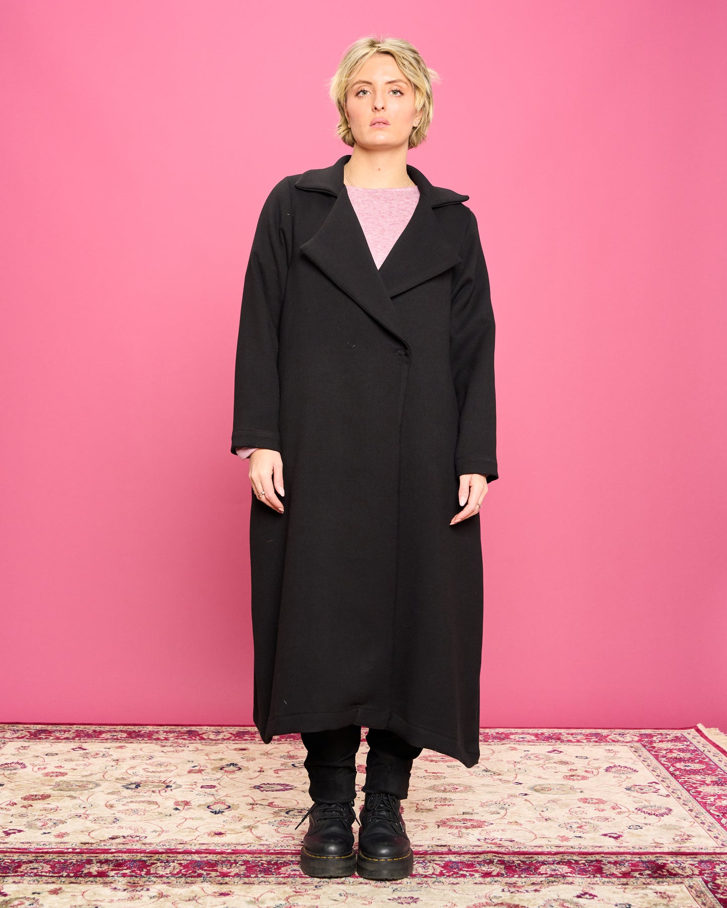 Viscose Coat with Patterned Lining