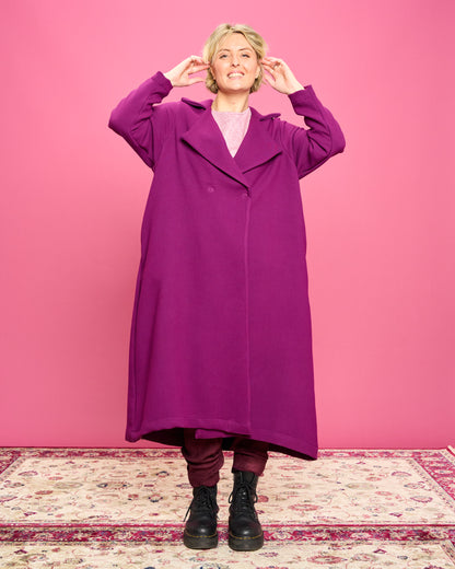 Viscose Coat with Patterned Lining