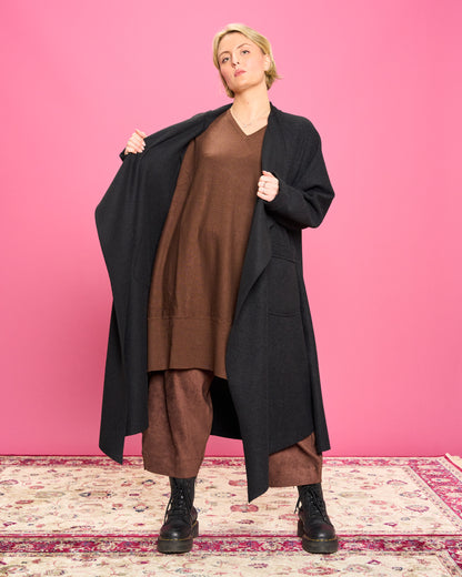 Cappotto in Panno Taglio Vivo