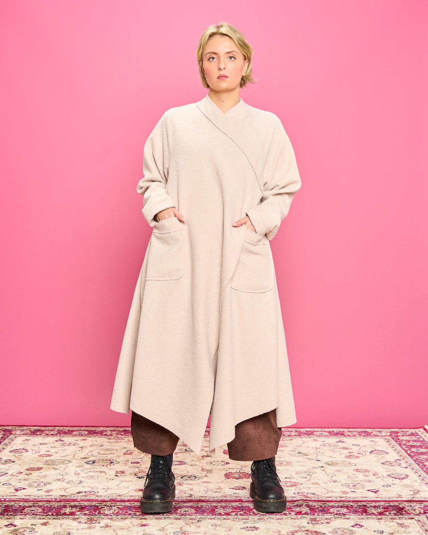 Cappotto in Panno Taglio Vivo