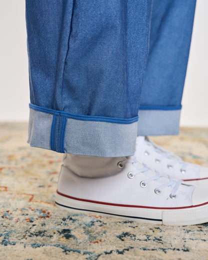 Pantalone in Denim Elasticizzato Bordato