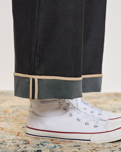 Pantalone in Denim Elasticizzato Bordato