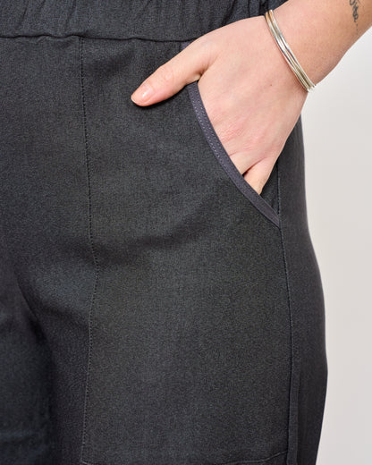 Pantalone in Denim Elasticizzato Bordato