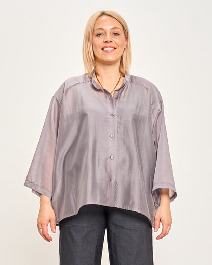 Short Oversized Shirt in Lightweight Cotton