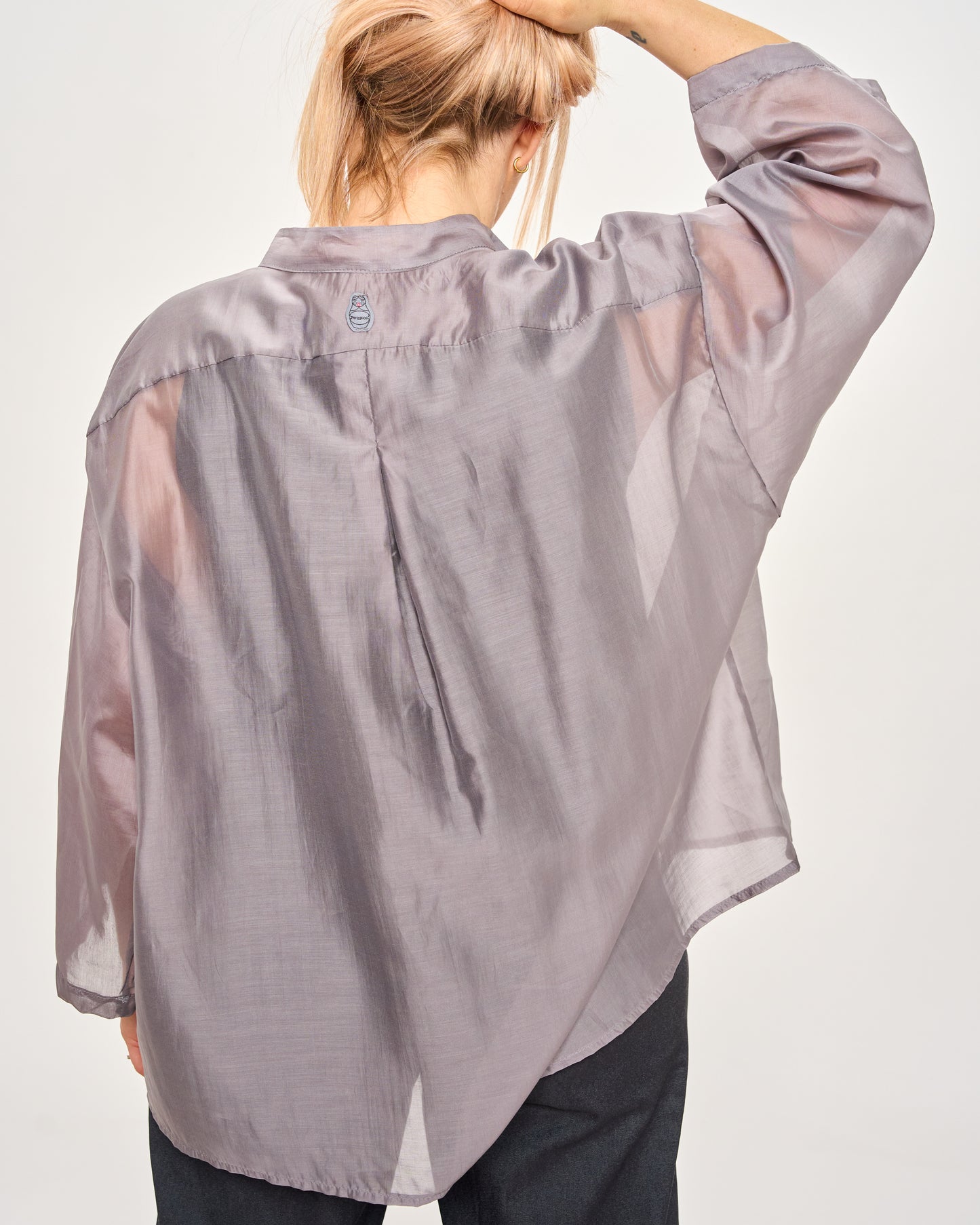 Short Oversized Shirt in Lightweight Cotton