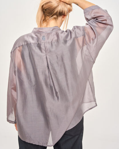 Short Oversized Shirt in Lightweight Cotton