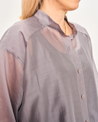 Short Oversized Shirt in Lightweight Cotton