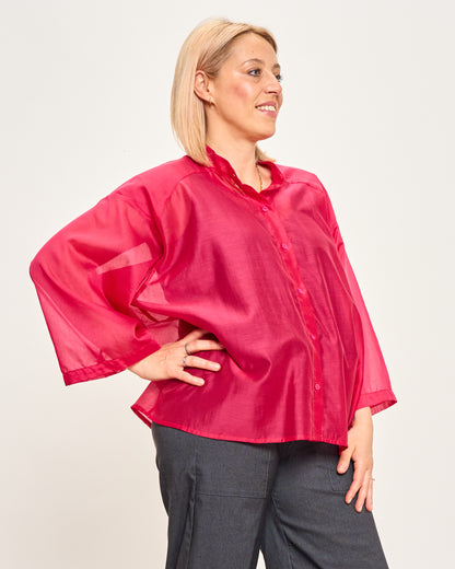 Short Oversized Shirt in Lightweight Cotton