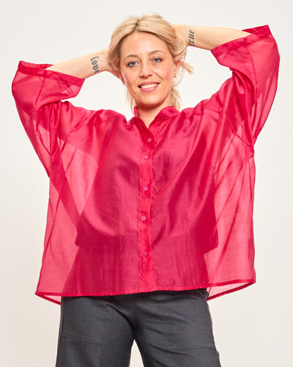 Short Oversized Shirt in Lightweight Cotton