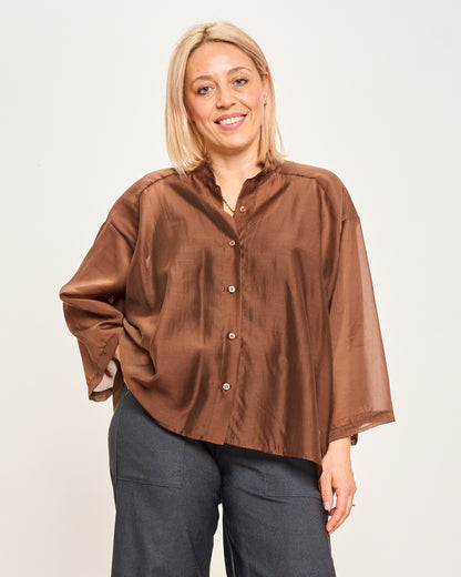 Short Oversized Shirt in Lightweight Cotton