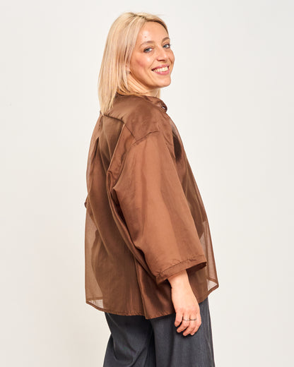 Short Oversized Shirt in Lightweight Cotton
