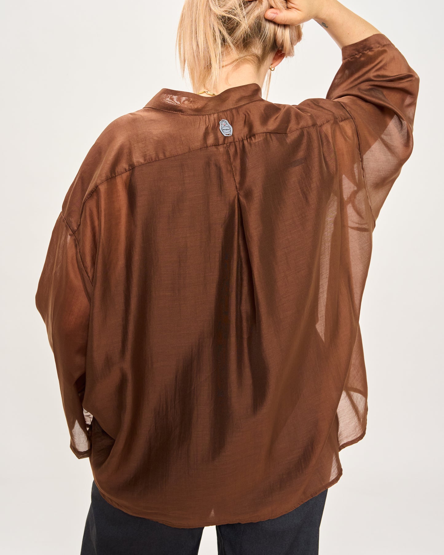 Short Oversized Shirt in Lightweight Cotton