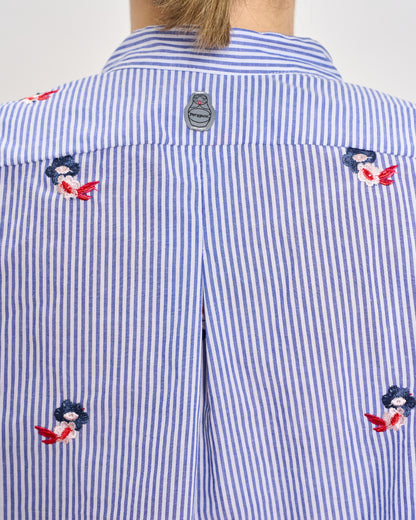 Camicia Over Corta con Ricami