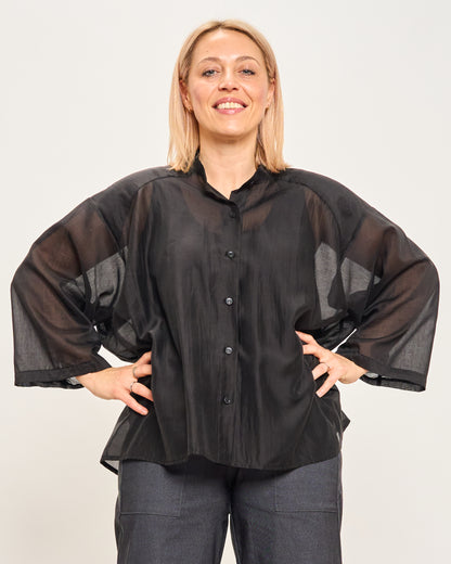 Short Oversized Shirt in Lightweight Cotton