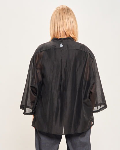Short Oversized Shirt in Lightweight Cotton