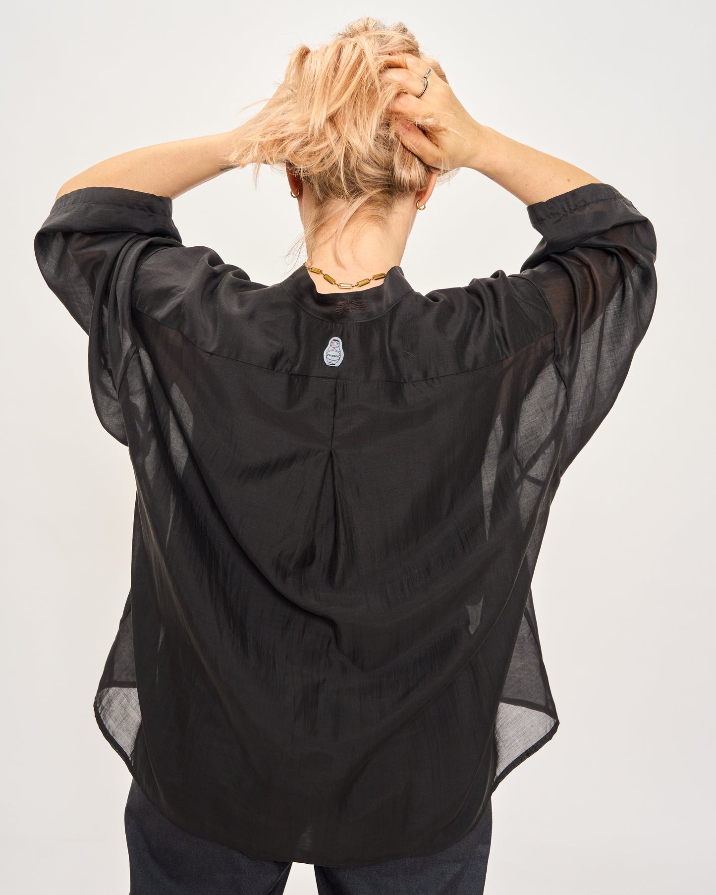 Short Oversized Shirt in Lightweight Cotton