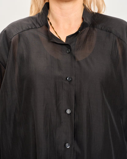 Short Oversized Shirt in Lightweight Cotton