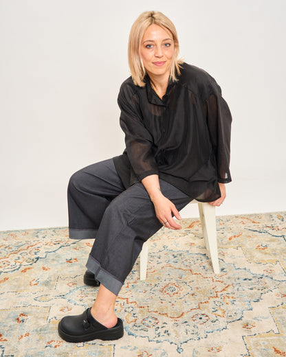 Short Oversized Shirt in Lightweight Cotton