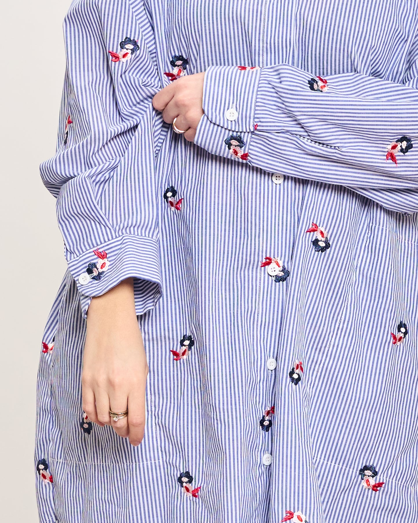 "Mille Righe" Shirt with Embroidery