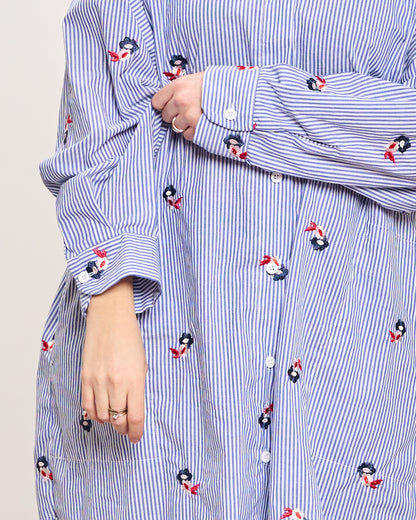 "Mille Righe" Shirt with Embroidery