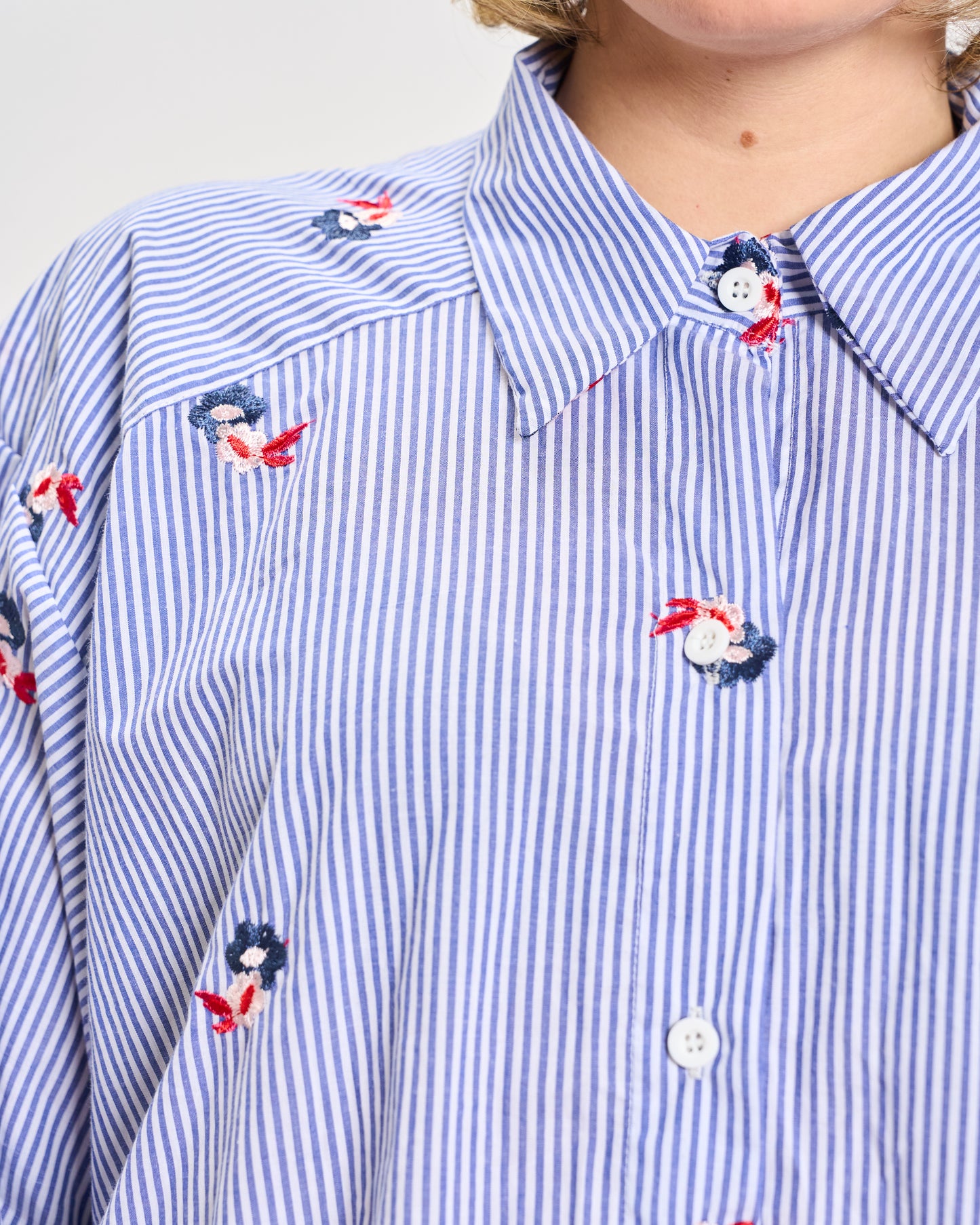 "Mille Righe" Shirt with Embroidery