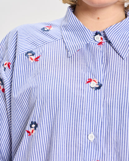 "Mille Righe" Shirt with Embroidery