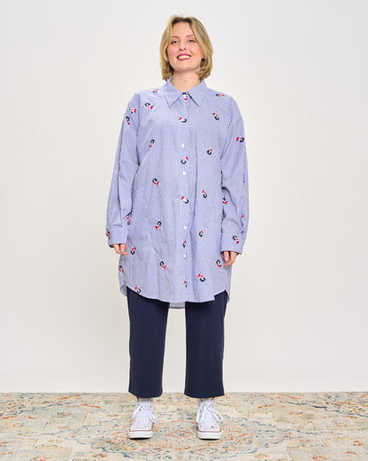 "Mille Righe" Shirt with Embroidery