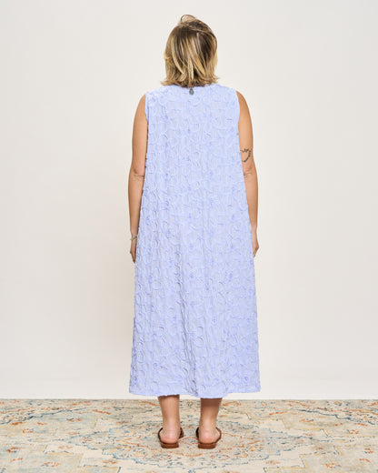 Striped Sleeveless Dress with Frog Fastening