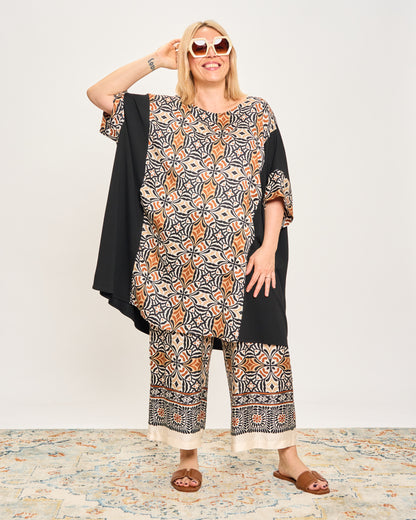 Printed Viscose Crop Trousers