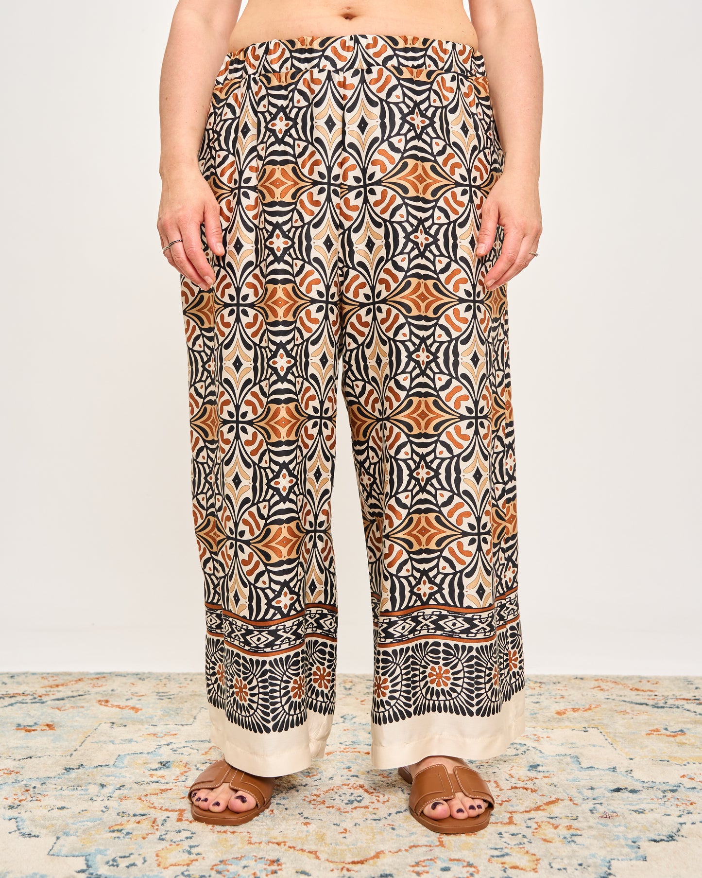 Printed Viscose Crop Trousers