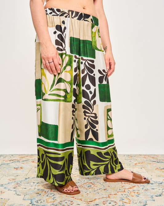 Pantalone Crop in Viscosa Stampata