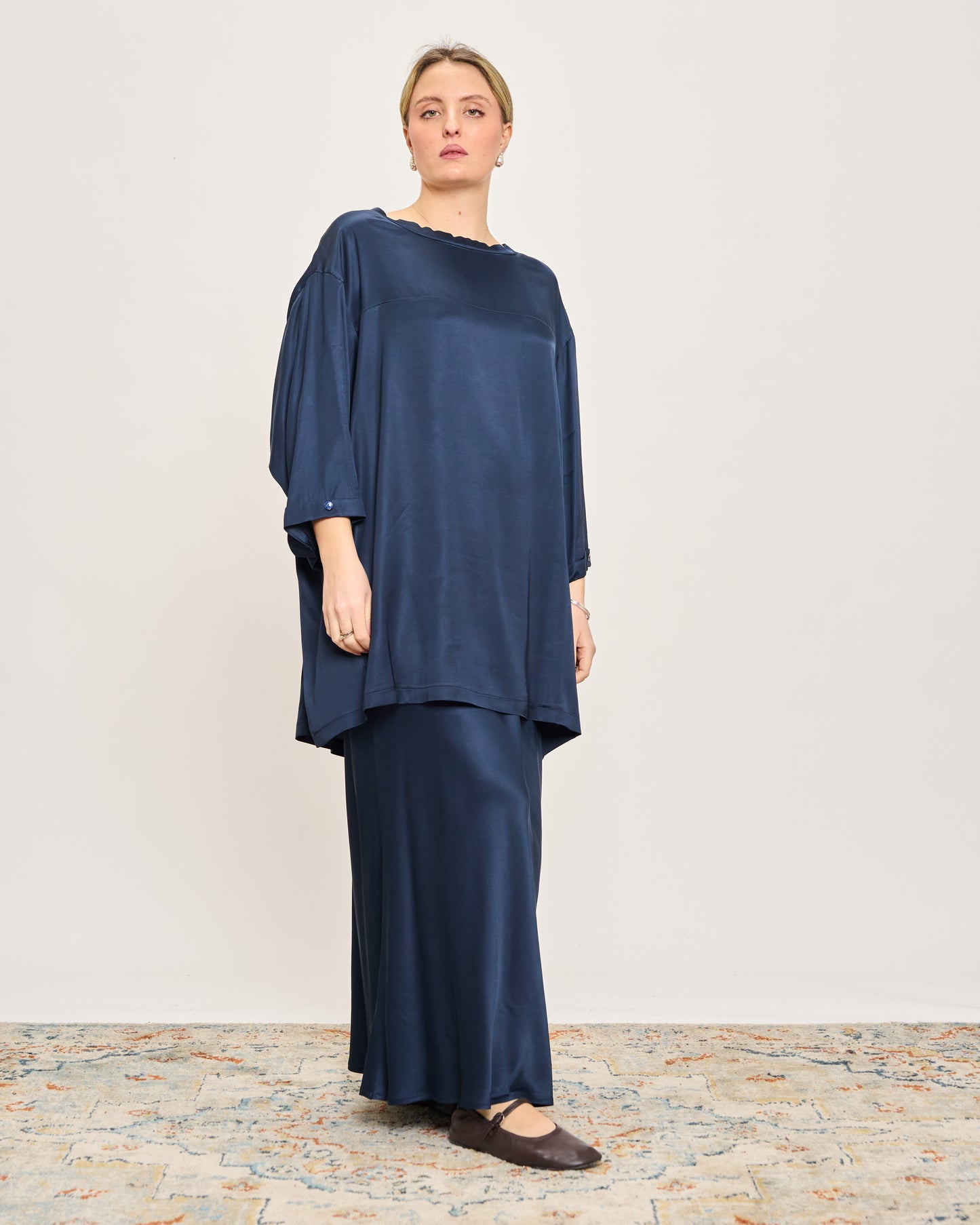 Maxi Viscose Satin Tunic
