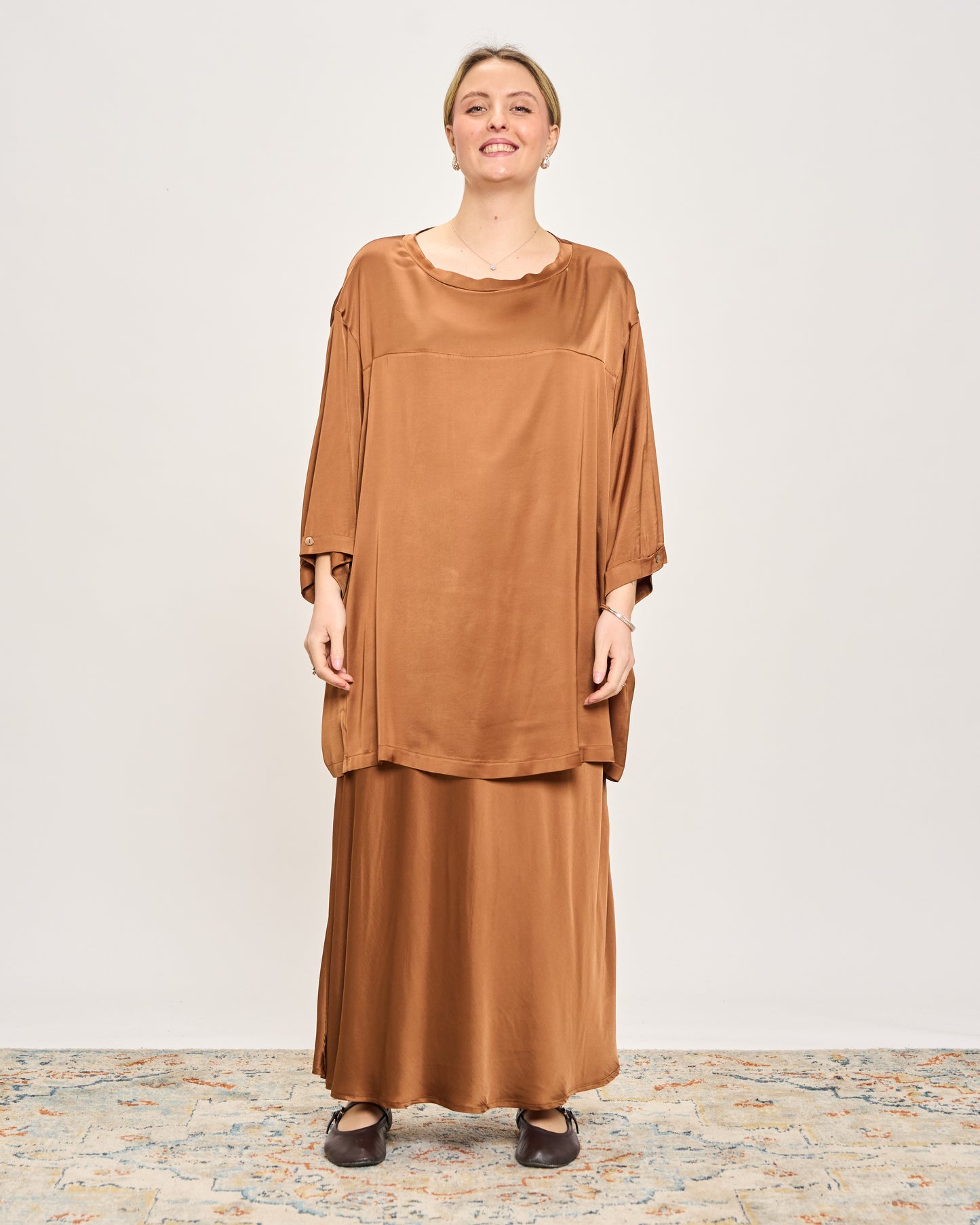 Maxi Viscose Satin Tunic