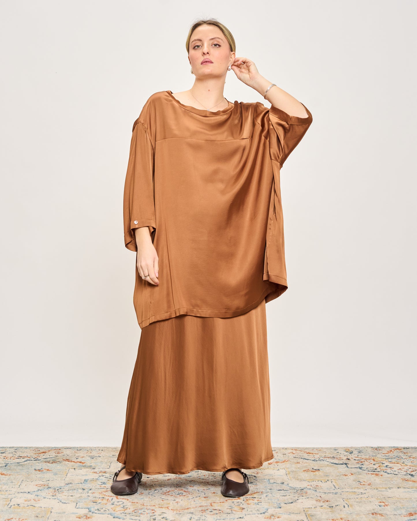 Maxi Viscose Satin Tunic