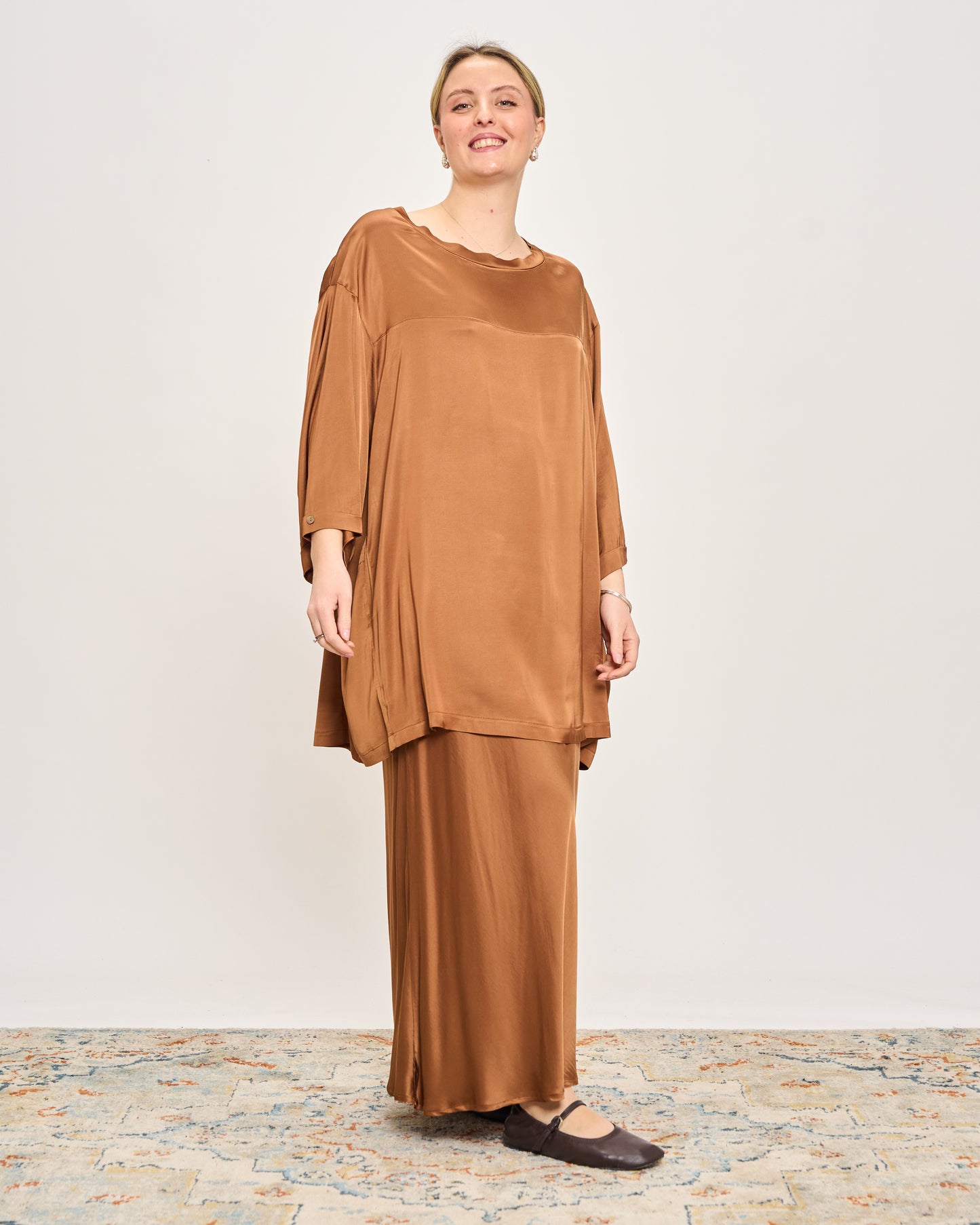 Maxi Viscose Satin Tunic
