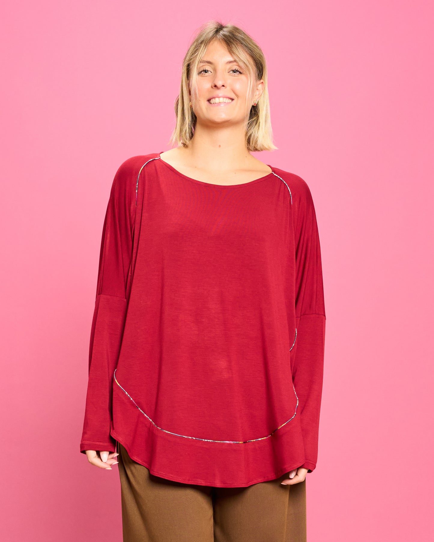 Maxi Maglia Rotonda Bordata