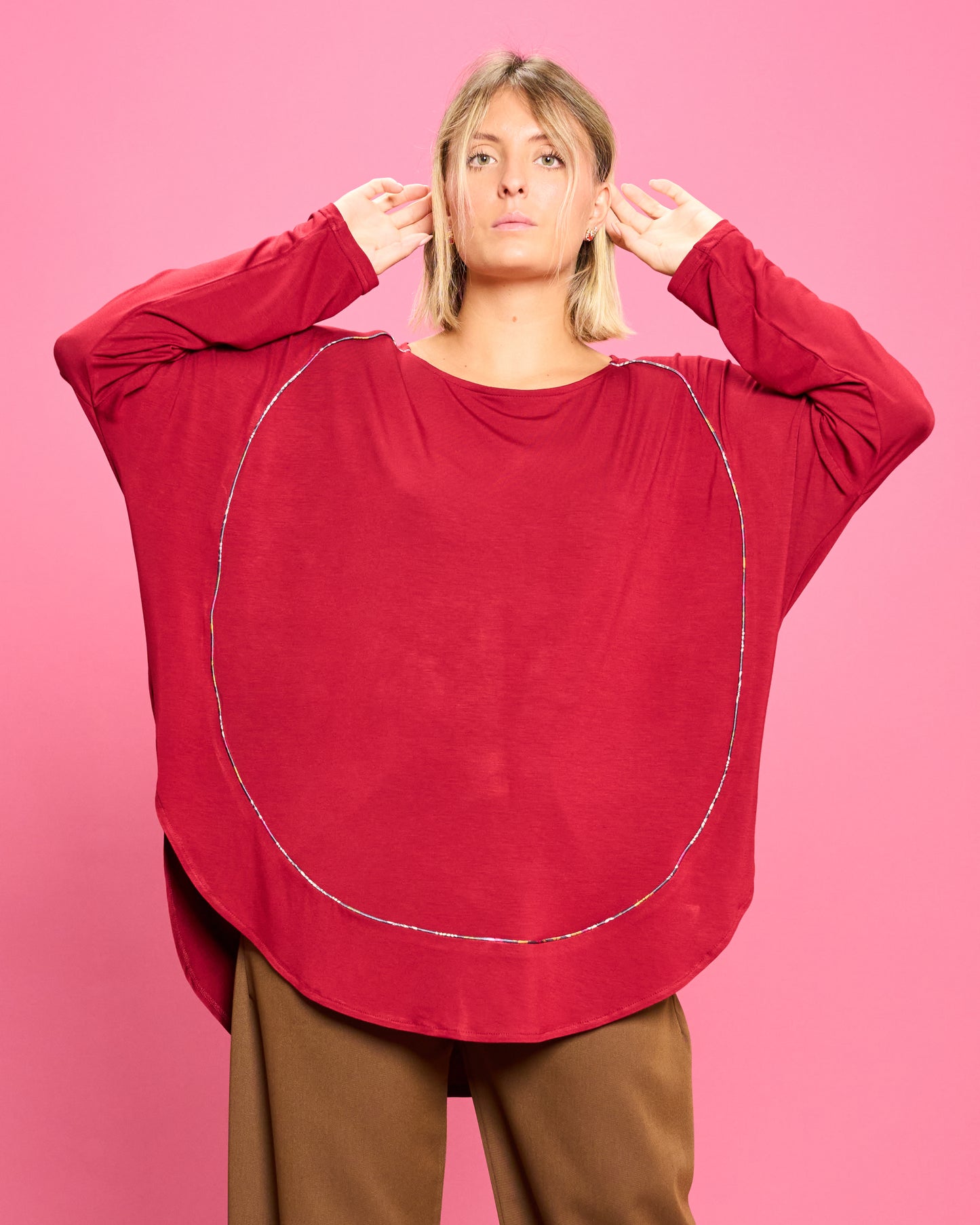 Maxi Maglia Rotonda Bordata