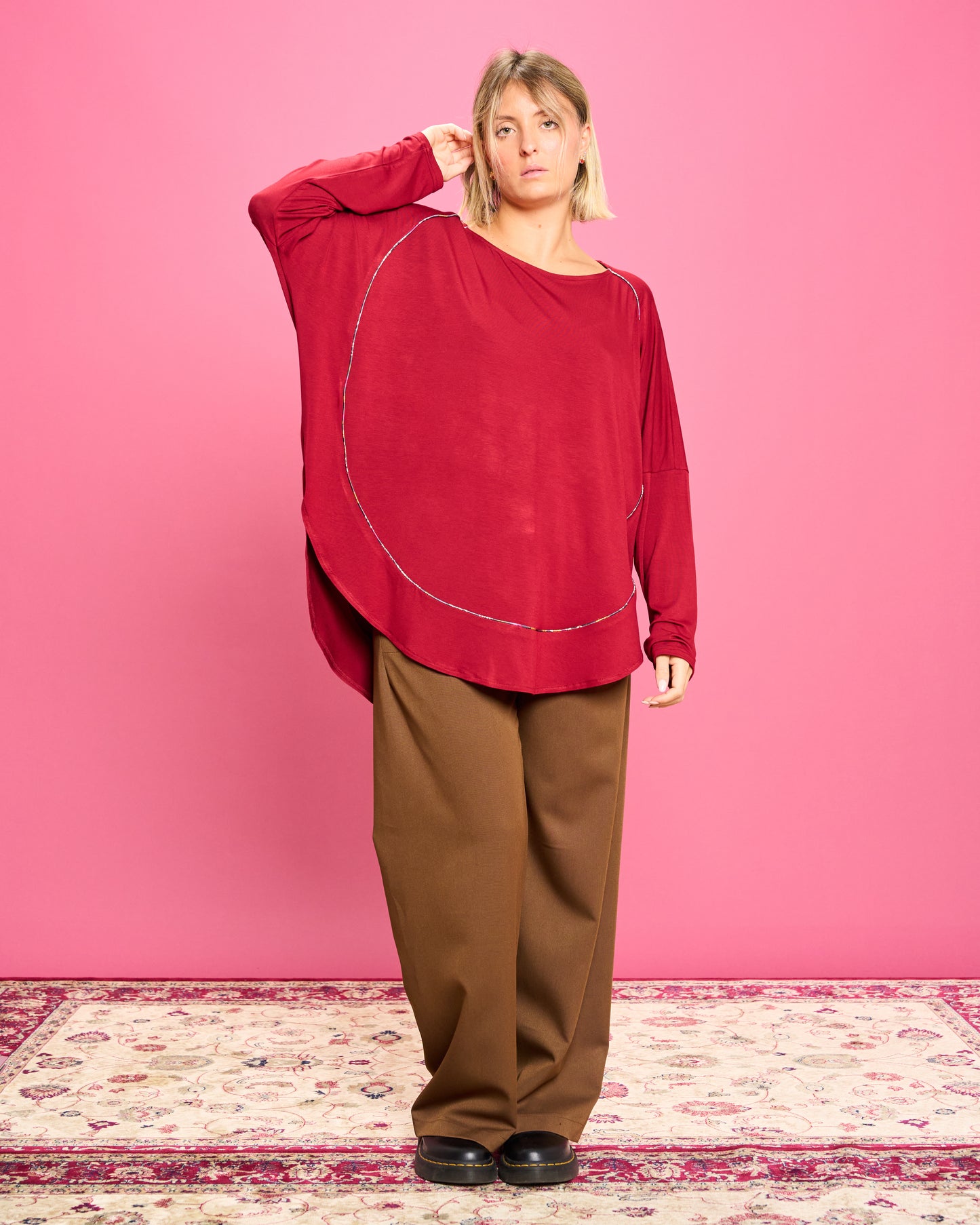 Maxi Maglia Rotonda Bordata