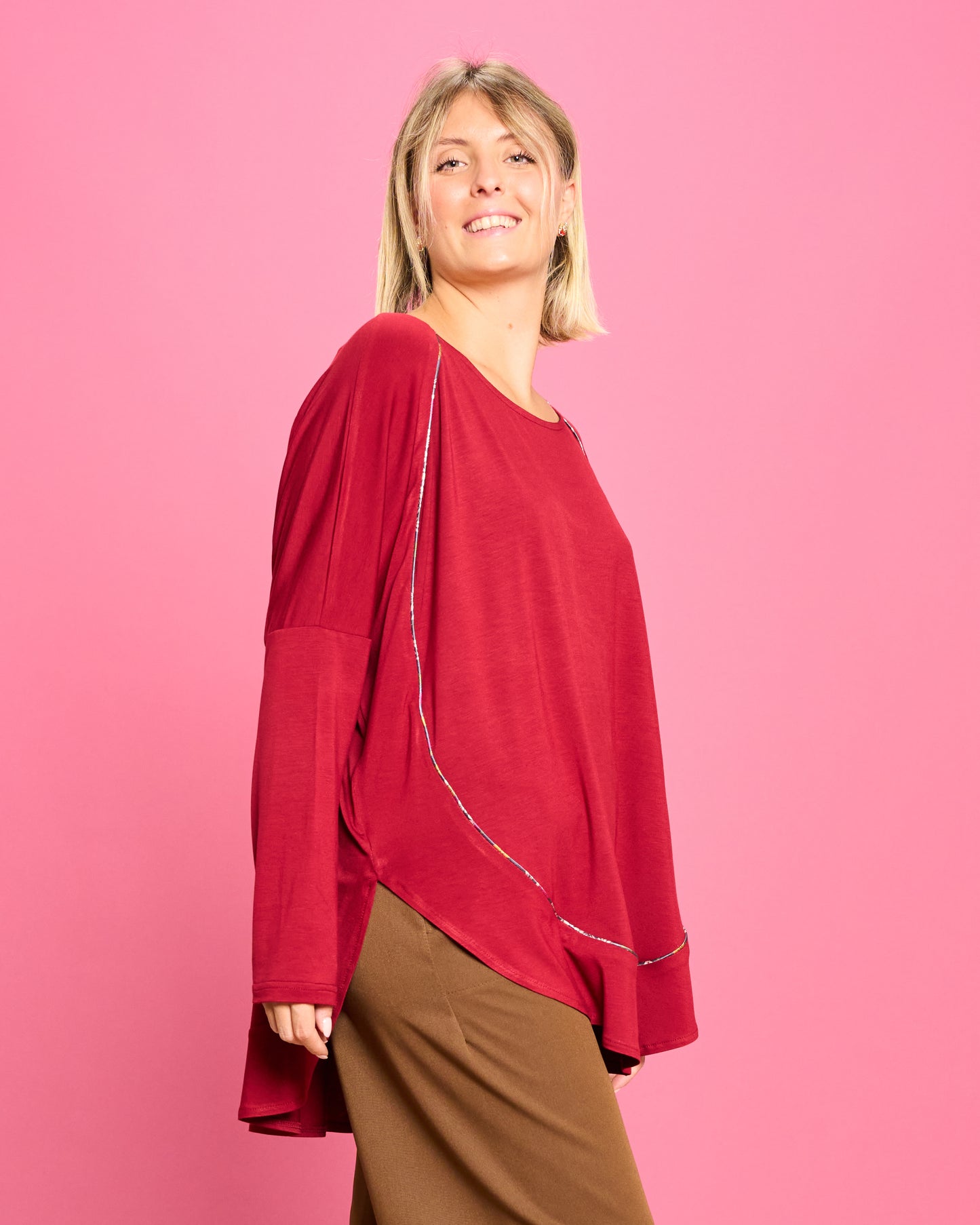Maxi Maglia Rotonda Bordata