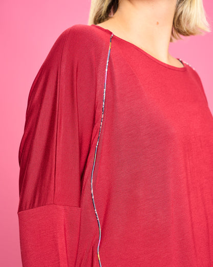 Maxi Maglia Rotonda Bordata