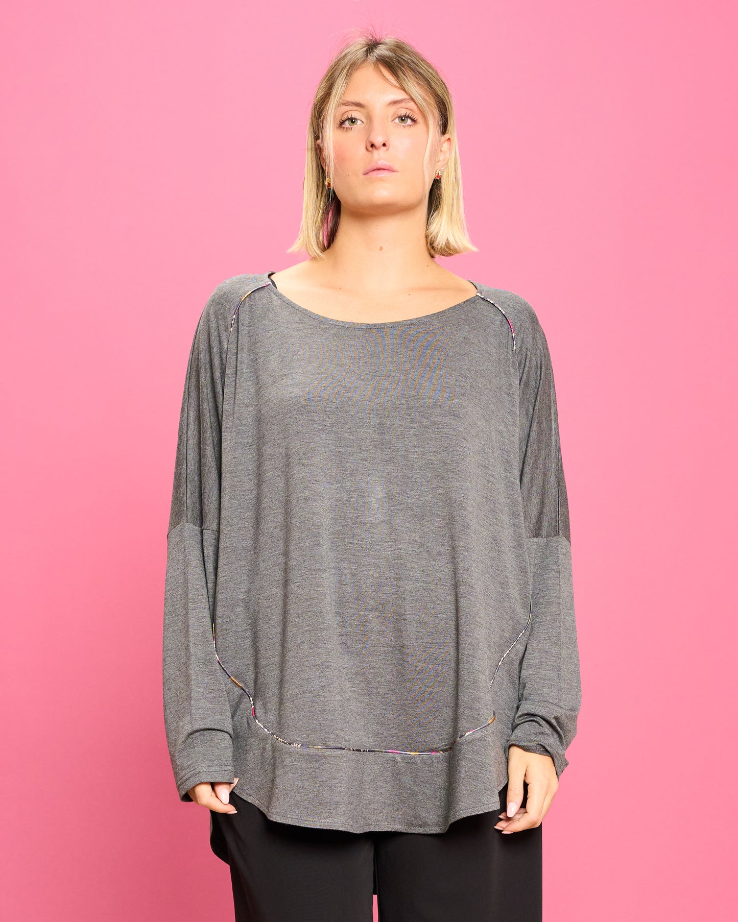 Maxi Maglia Rotonda Bordata