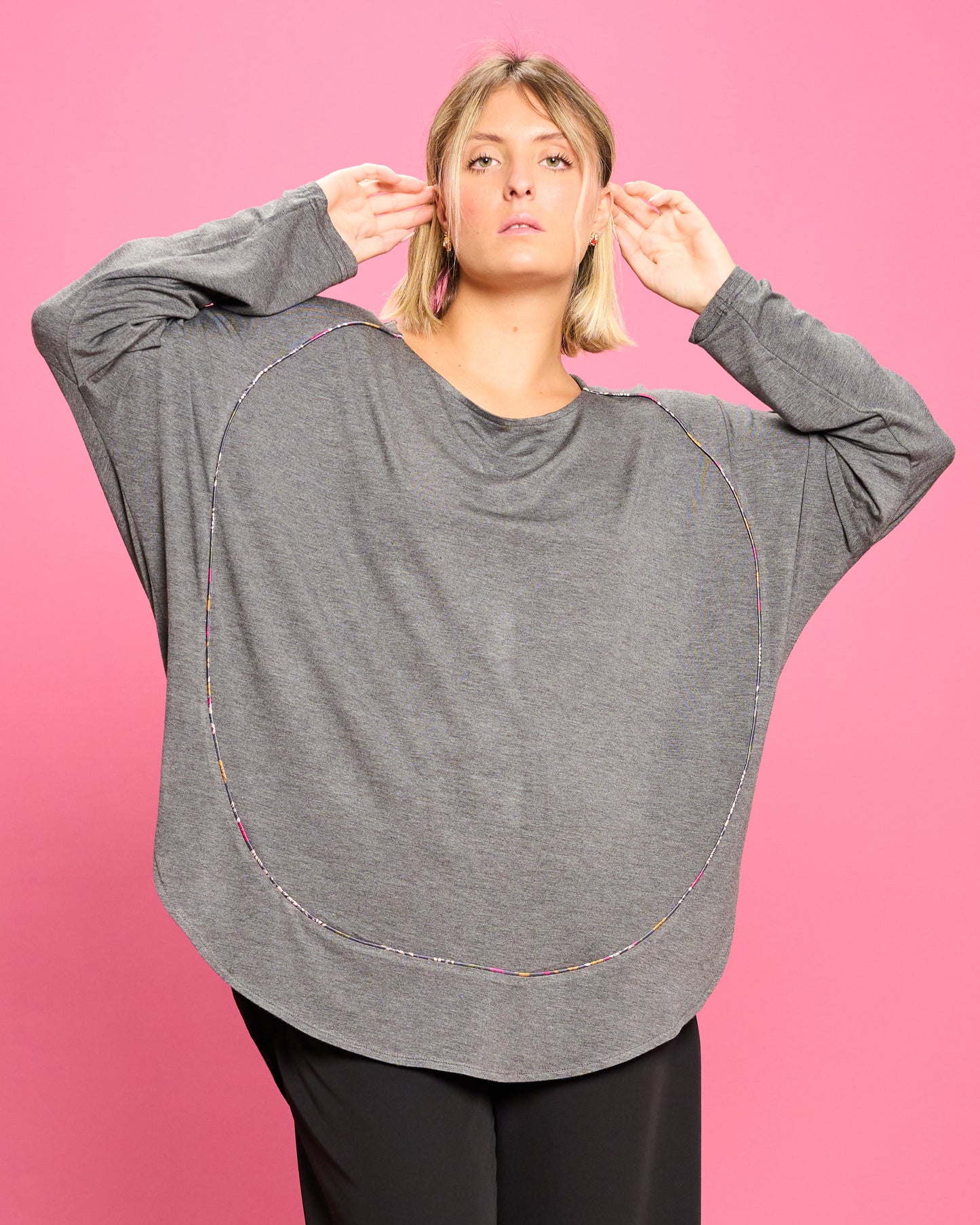 Maxi Maglia Rotonda Bordata