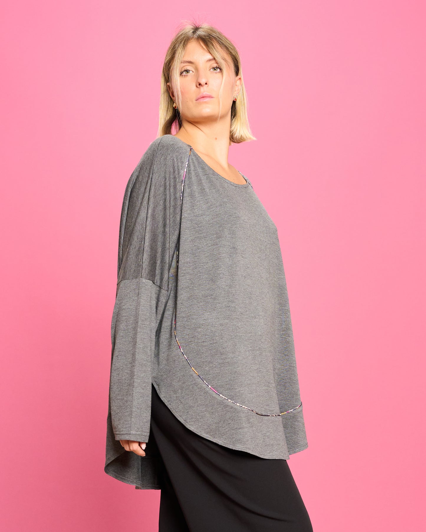 Maxi Maglia Rotonda Bordata