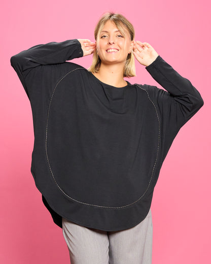 Maxi Maglia Rotonda Bordata