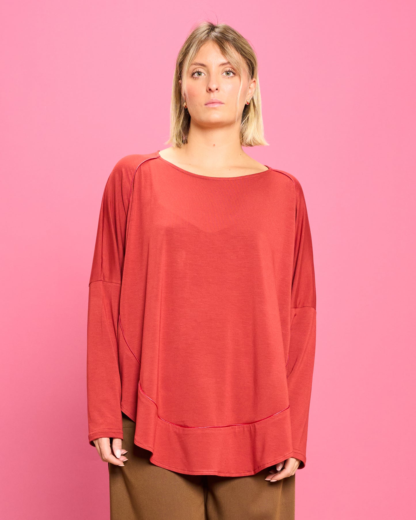 Maxi Maglia Rotonda Bordata