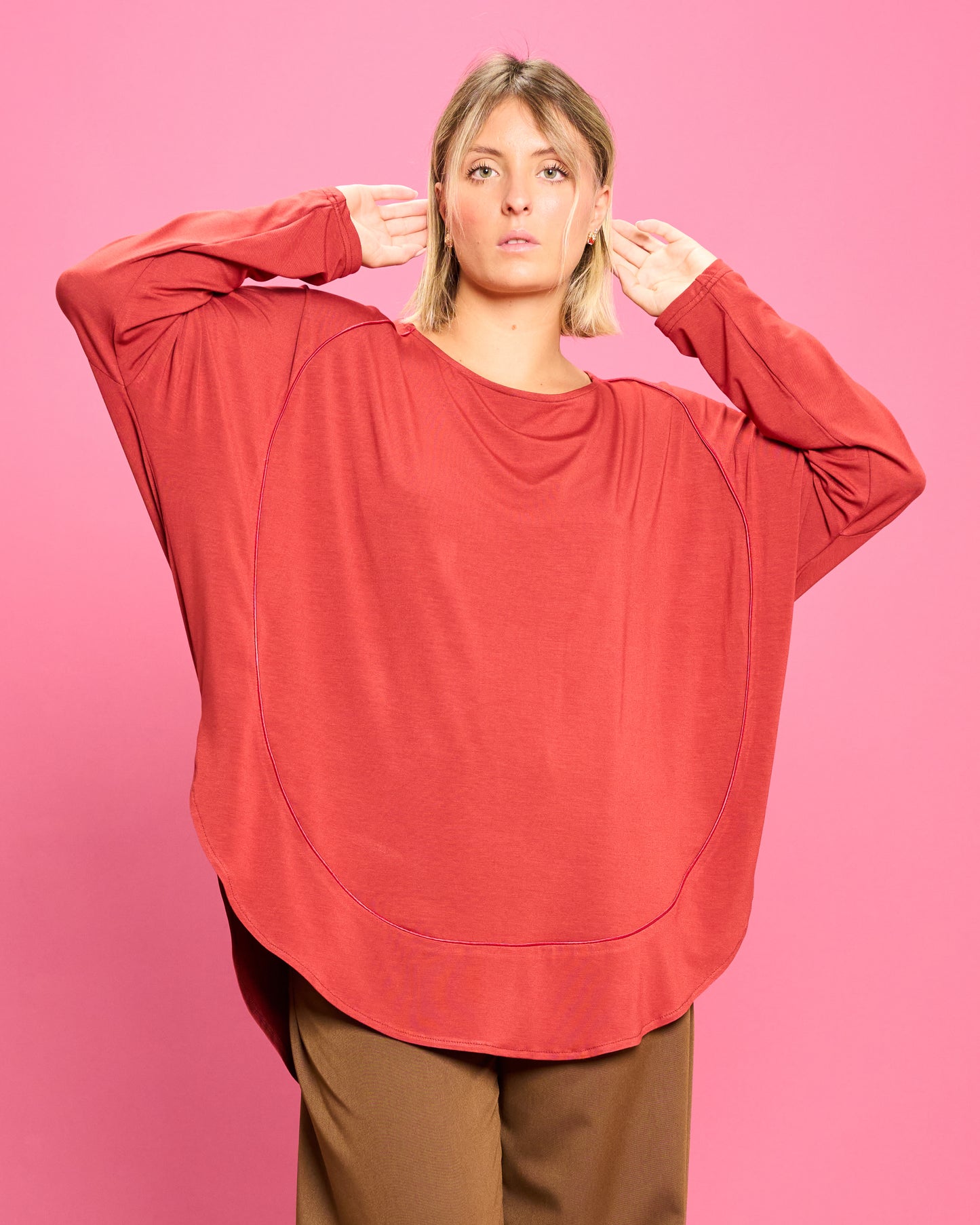Maxi Maglia Rotonda Bordata