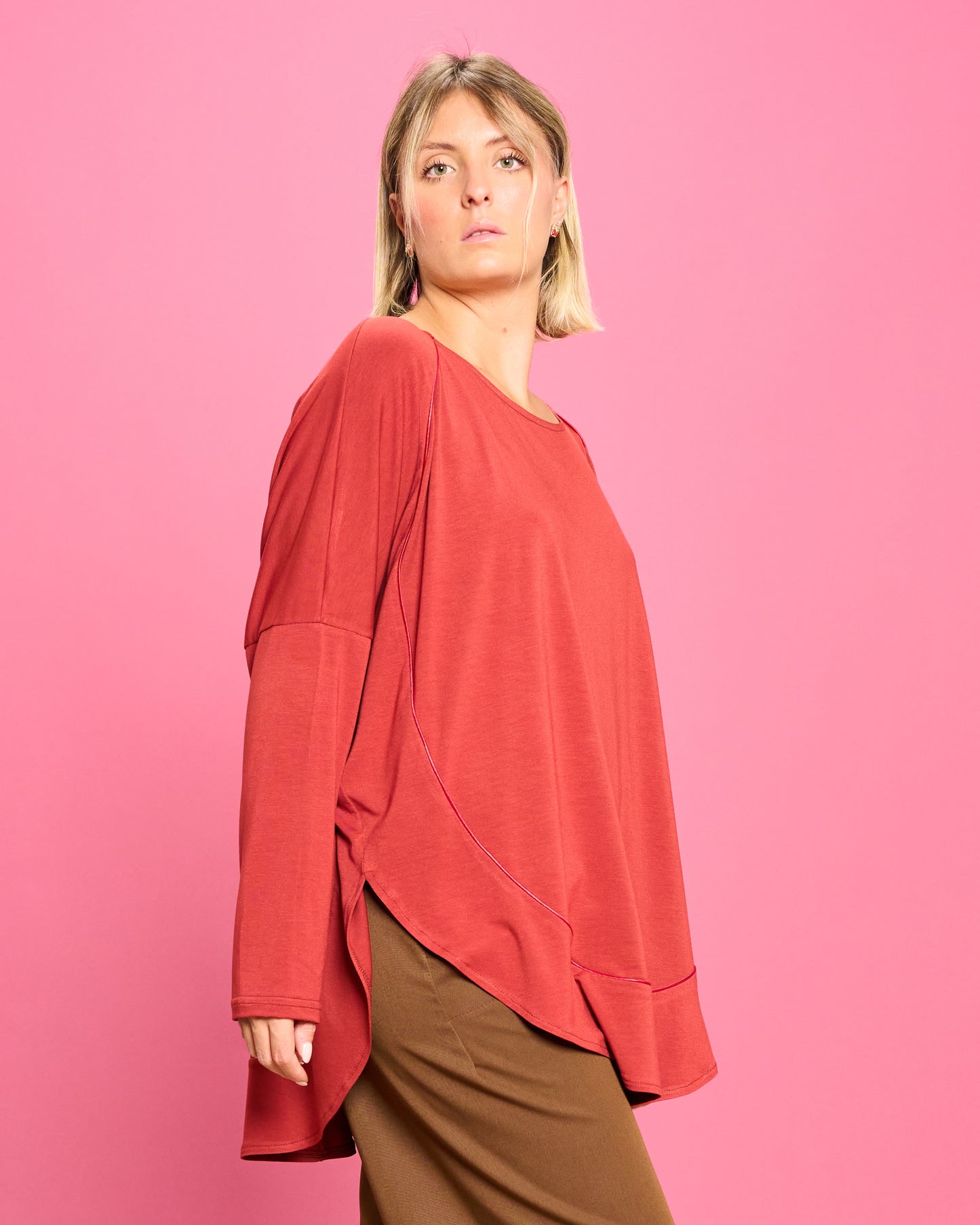 Maxi Maglia Rotonda Bordata