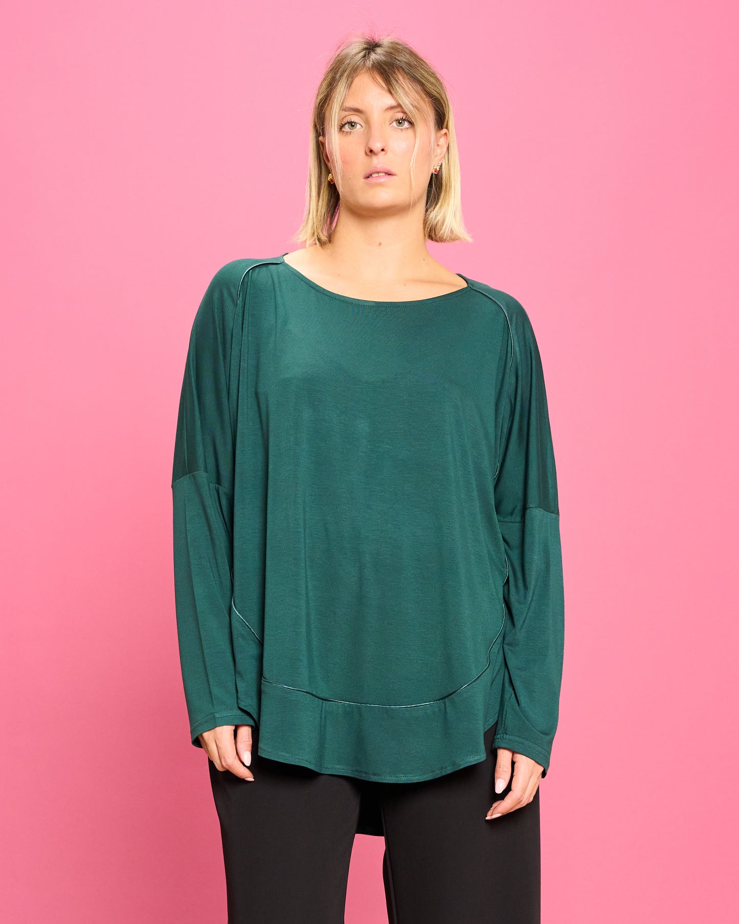 Maxi Maglia Rotonda Bordata