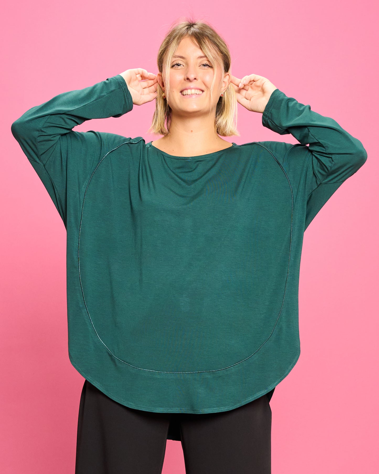 Maxi Maglia Rotonda Bordata
