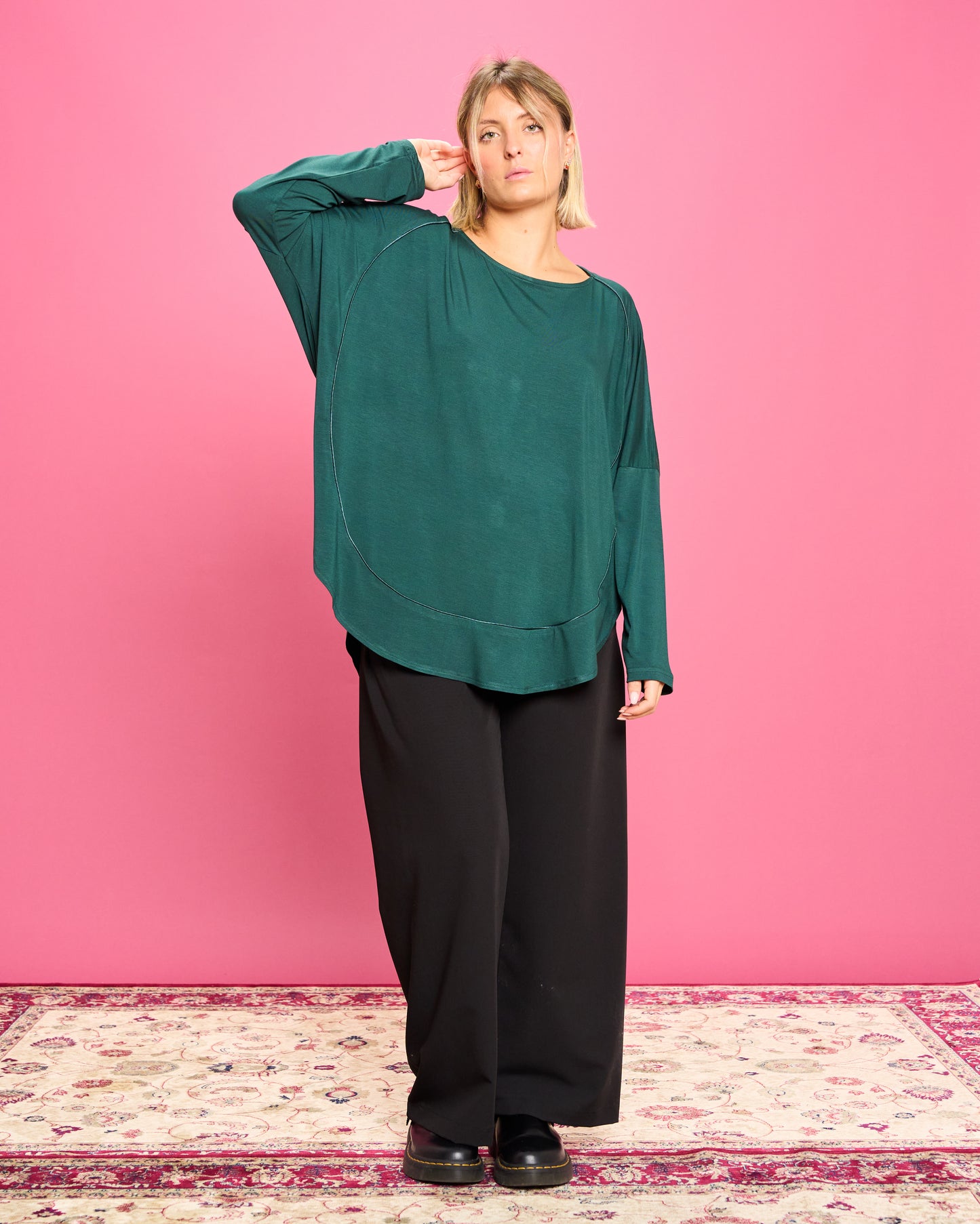 Maxi Maglia Rotonda Bordata